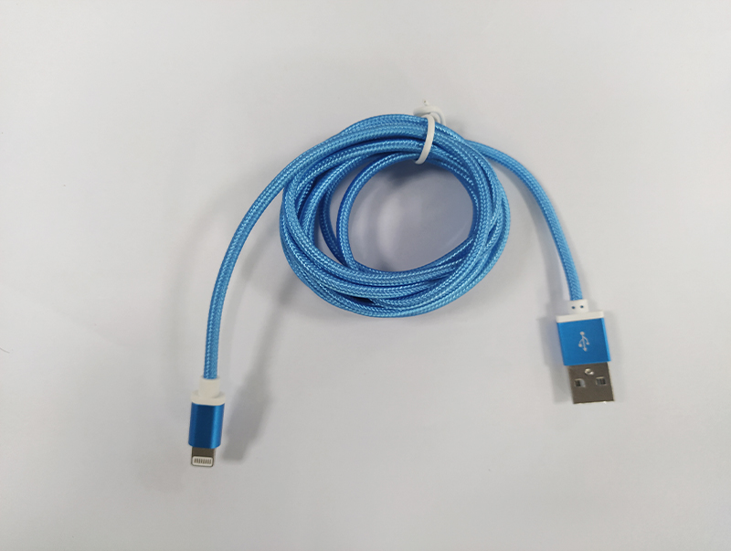 25-尼龍編織2A蘋果數據線藍色